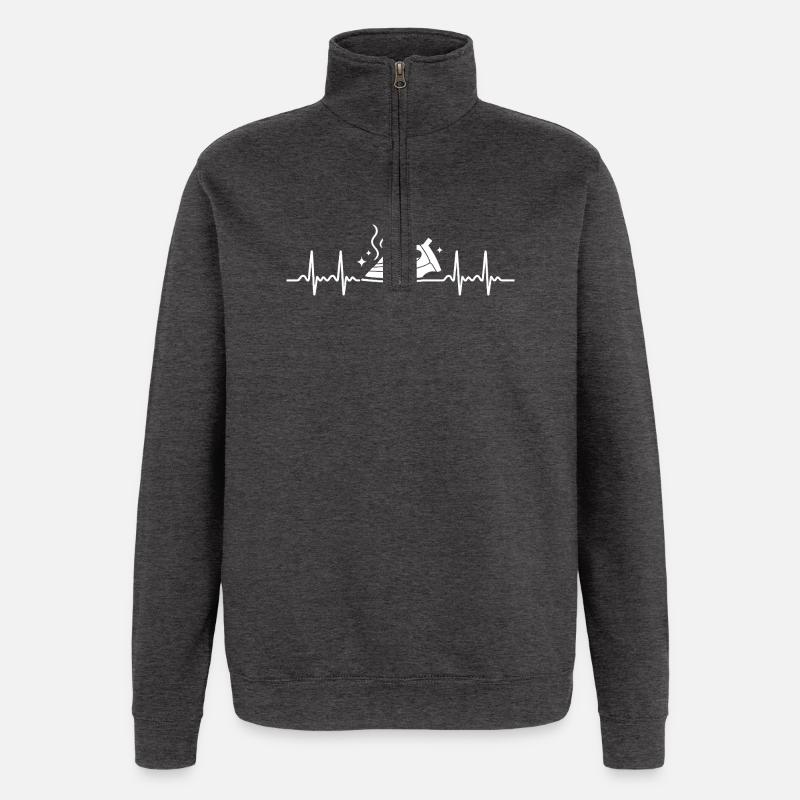 Femme nettoyeuse de fer nettoyeuse - Sweat à zip 1/4 - charbon