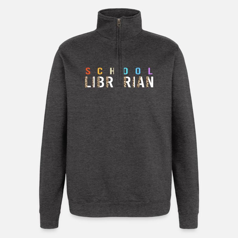 Leseratte Bibliothek Lesen - Quarter-Zip-Sweatshirt - Anthrazit