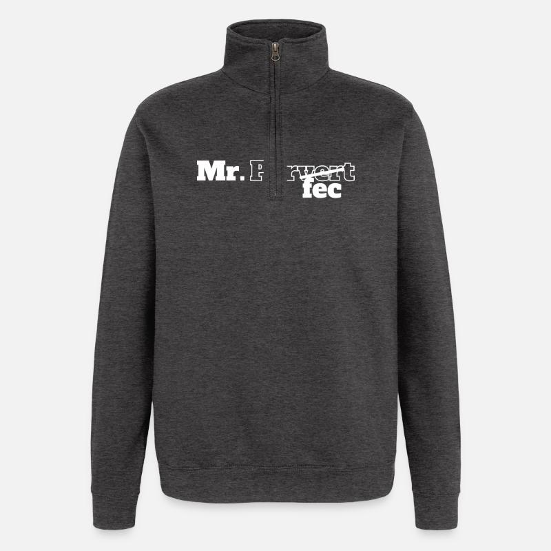 M. parfait pervers t-shirt - Sweat à zip 1/4 - charbon
