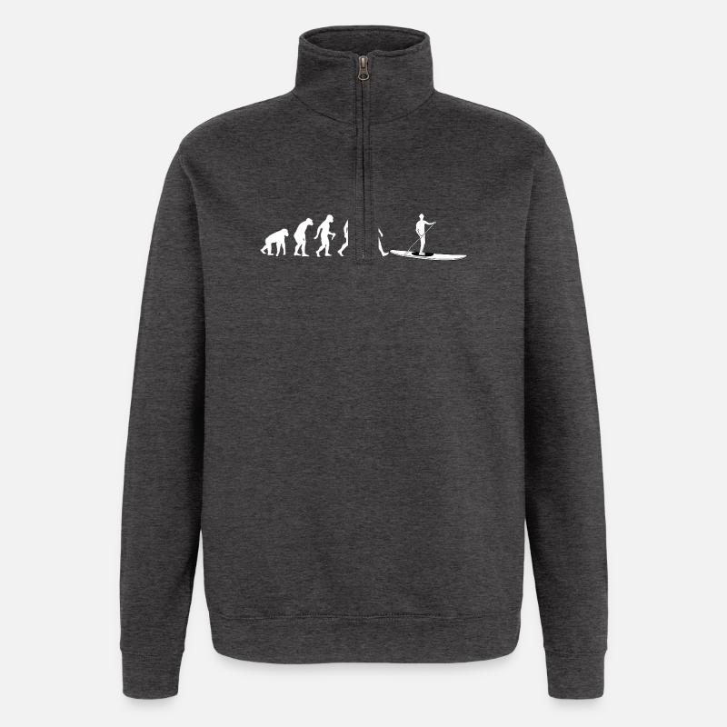 Évolution vers le paddleboard debout - Sweat à zip 1/4 - charbon