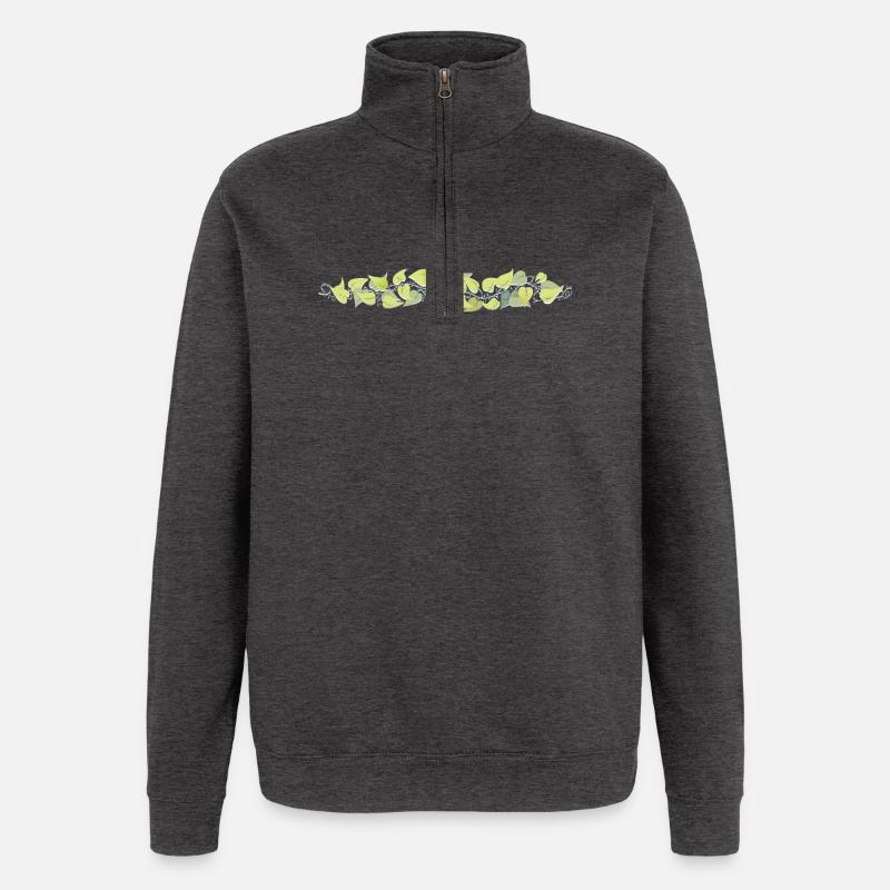 Bracelet de vignes : Feuilles et épines - Sweat à zip 1/4 - charbon