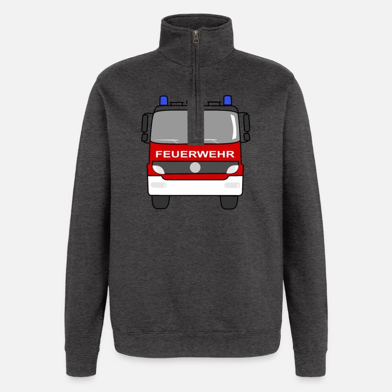 Fire Engine - Quarter-Zip Sweatshirt - charcoal grey