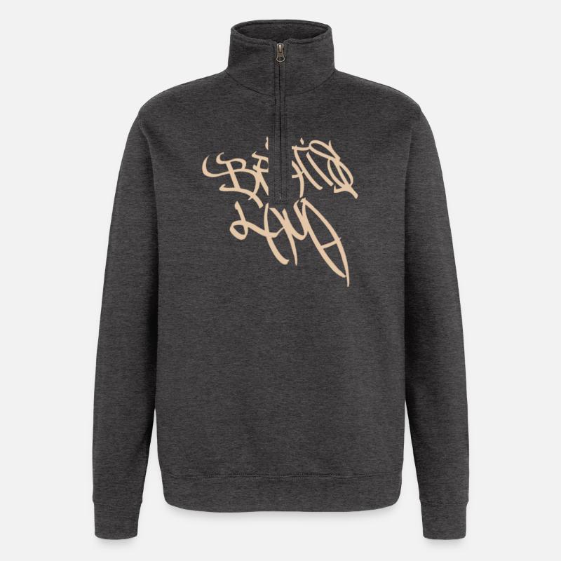 Abstract graffiti sketches from Bratislava - Quarter-Zip Sweatshirt - charcoal grey