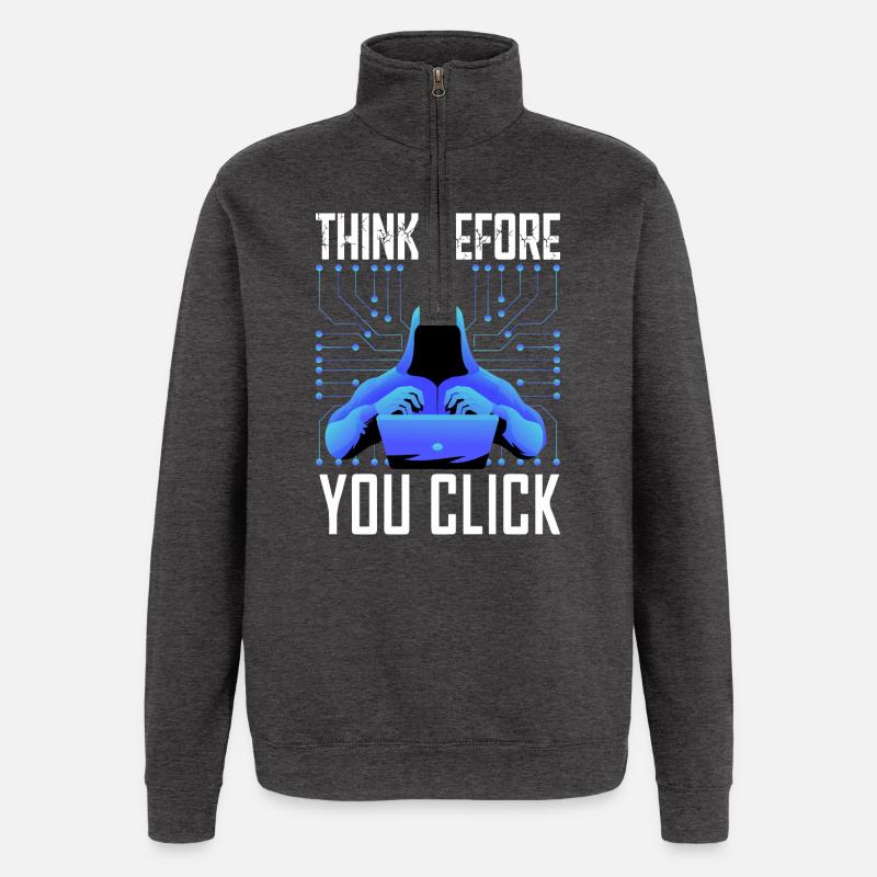 Hacker-Hacker-Hacker-Programmierer Linux Cybersicherheitsdaten - Quarter-Zip-Sweatshirt - Anthrazit