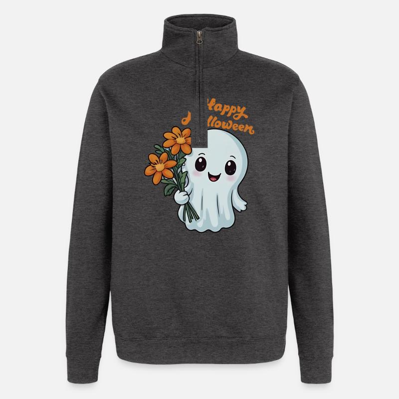 Happy Halloween Gespenst - Spooky Ghost - Quarter-Zip-Sweatshirt - Anthrazit