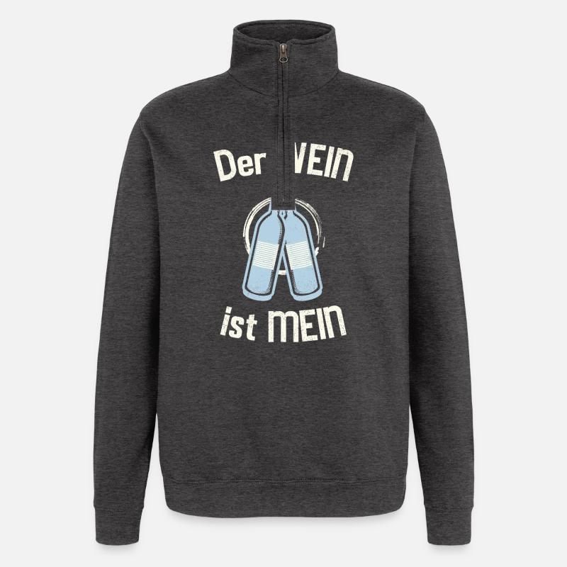 Le vin est à moi - Sweat à zip 1/4 - charbon