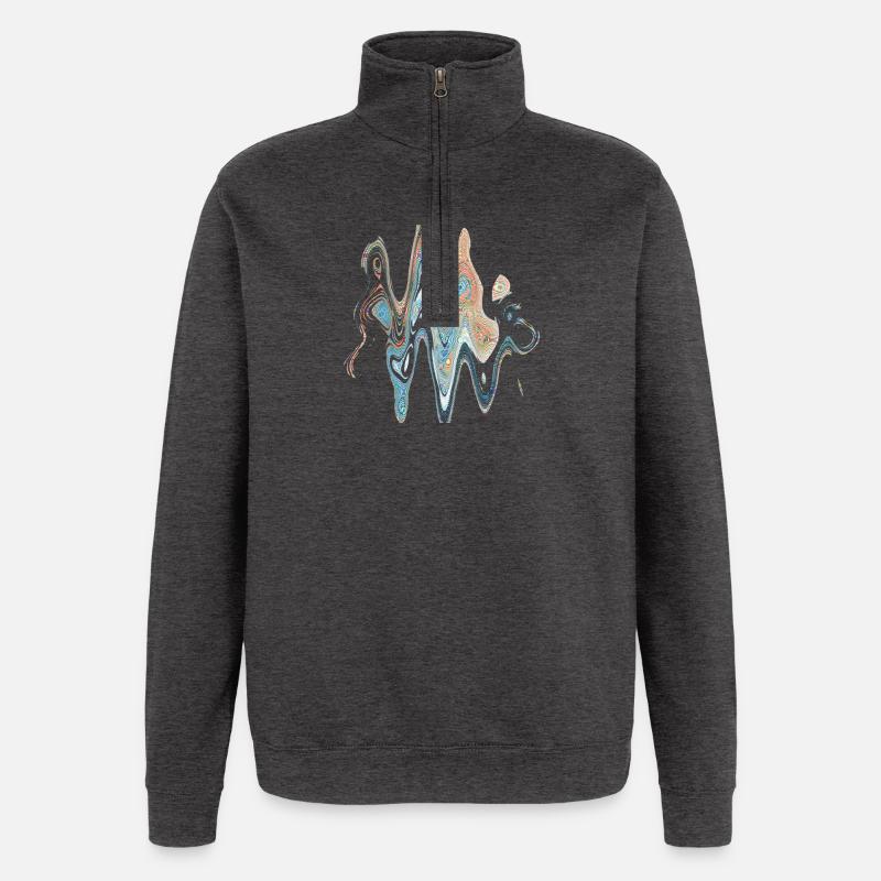 Design retro 20th - Quarter-Zip Sweatshirt - charcoal grey