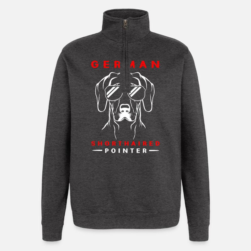 Deutsch Kurzhaar Hund German Pointer - Quarter-Zip-Sweatshirt - Anthrazit
