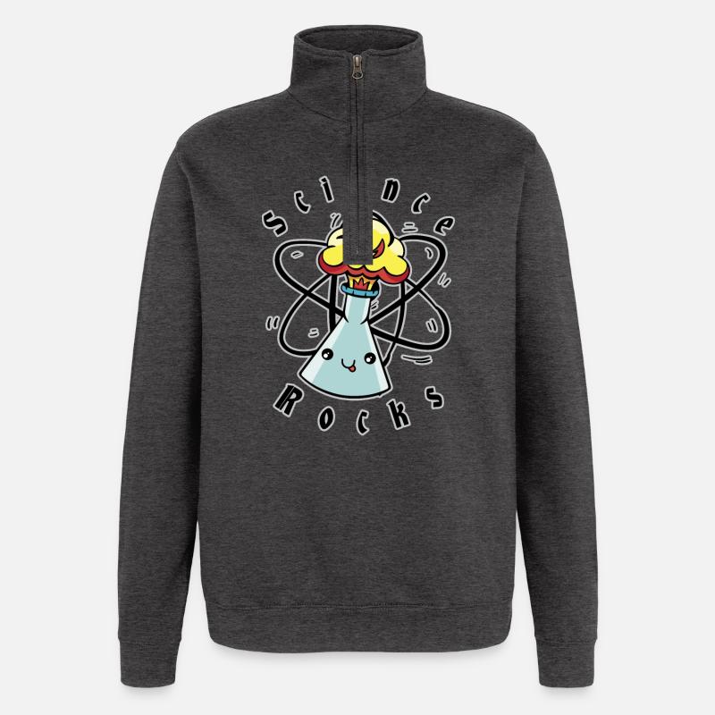 La science roche - Sweat à zip 1/4 - charbon
