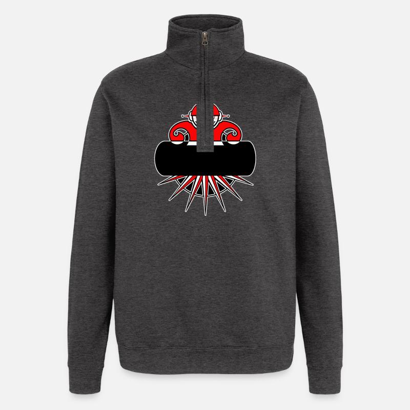 Anpassbarer stilisierter Roboter - Quarter-Zip-Sweatshirt - Anthrazit