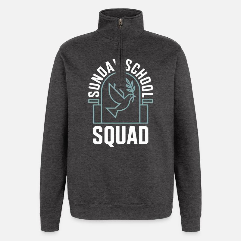 Sunday School Squad - Quarter-Zip Sweatshirt - charcoal grey