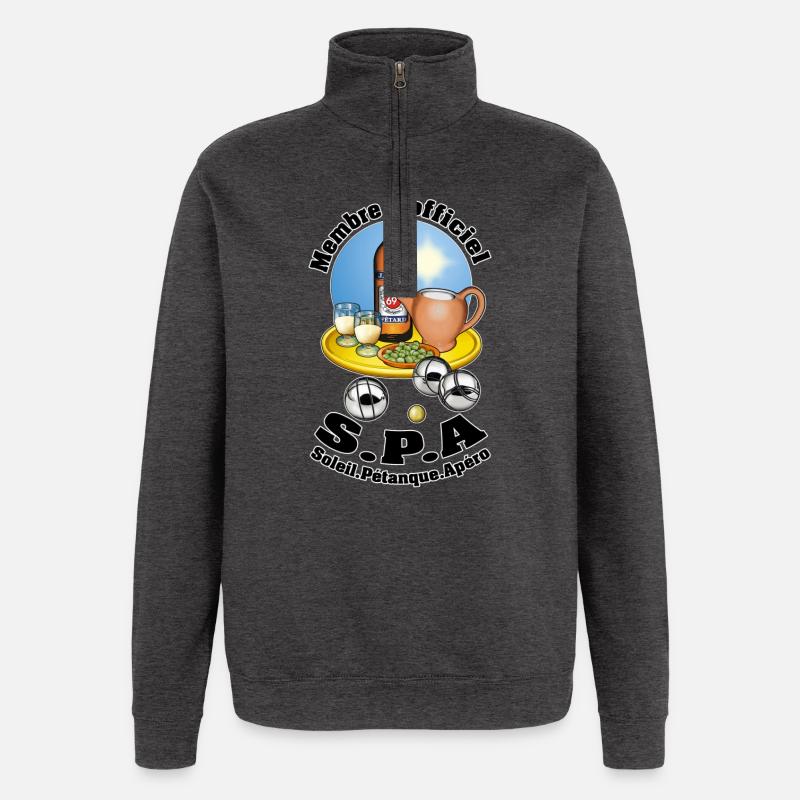 badehandtuch - Quarter-Zip-Sweatshirt - Anthrazit