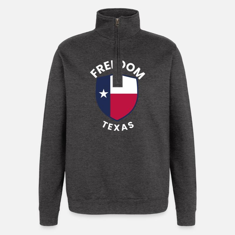 Bouclier de la Liberté du Texas - Sweat à zip 1/4 - charbon