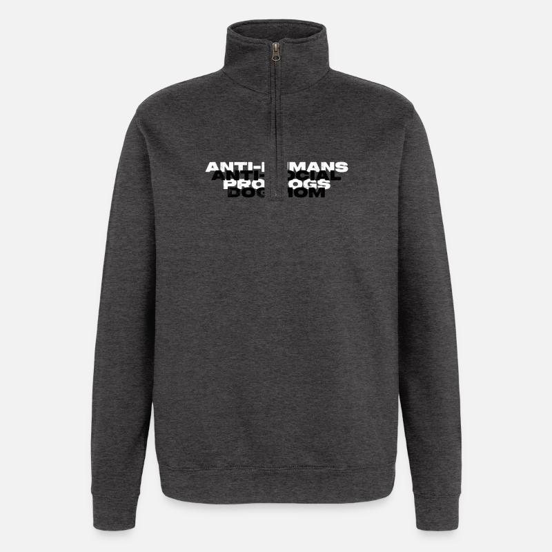 UNSOZIALE HUNDEMUTTER - Quarter-Zip-Sweatshirt - Anthrazit