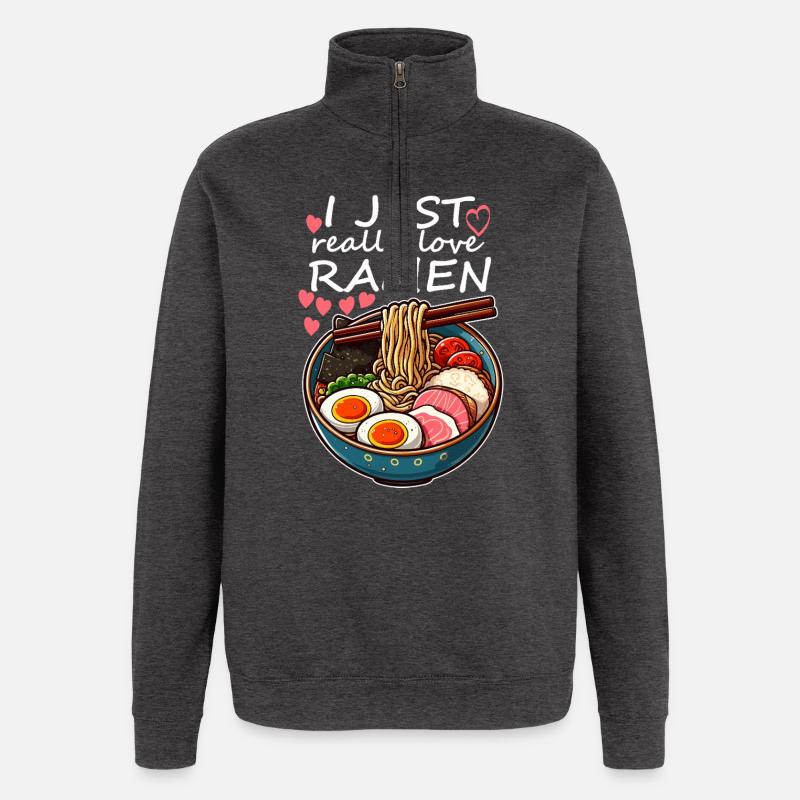Ramen Liebe Bunt - Quarter-Zip-Sweatshirt - Anthrazit