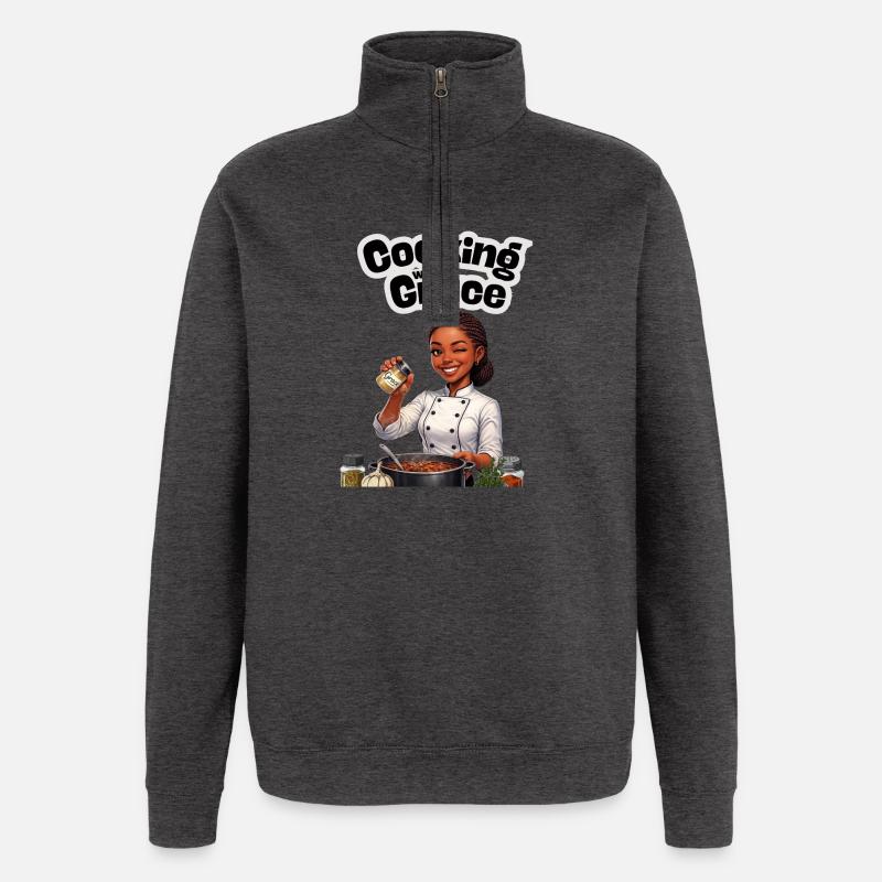 Mit Anmut kochen - Quarter-Zip-Sweatshirt - Anthrazit