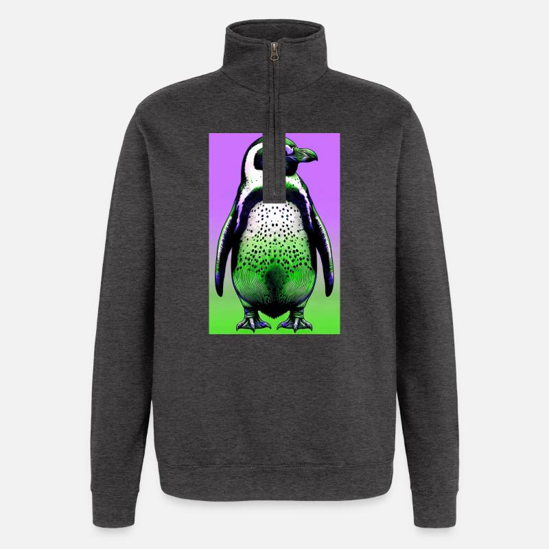 pingouin - Sweat à zip 1/4 - charbon