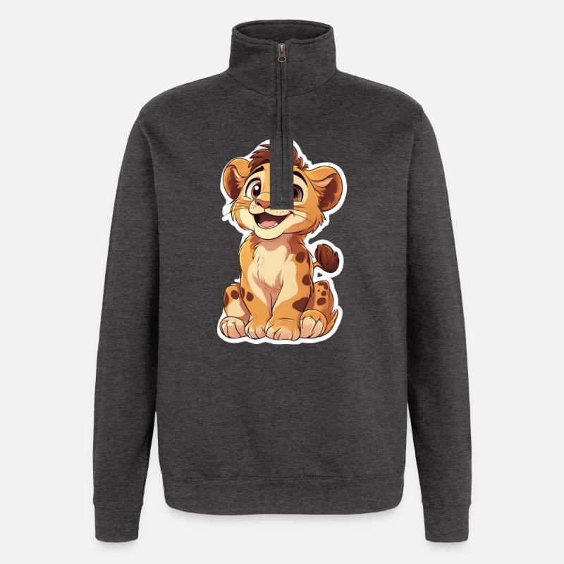 Löwe - Quarter-Zip-Sweatshirt - Anthrazit