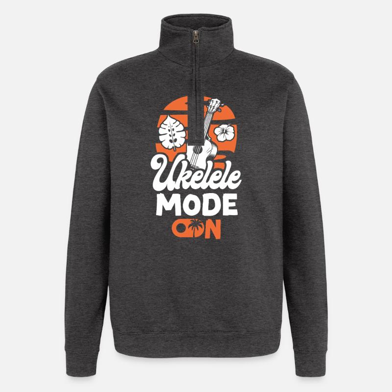 Hawaiian Ukulele Uke Ukulele Mode - Quarter-Zip-Sweatshirt - Anthrazit