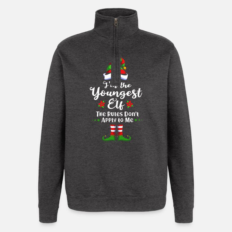 Elfe Elf Weihnachtsgeschenk Sohn Bruder - Quarter-Zip-Sweatshirt - Anthrazit