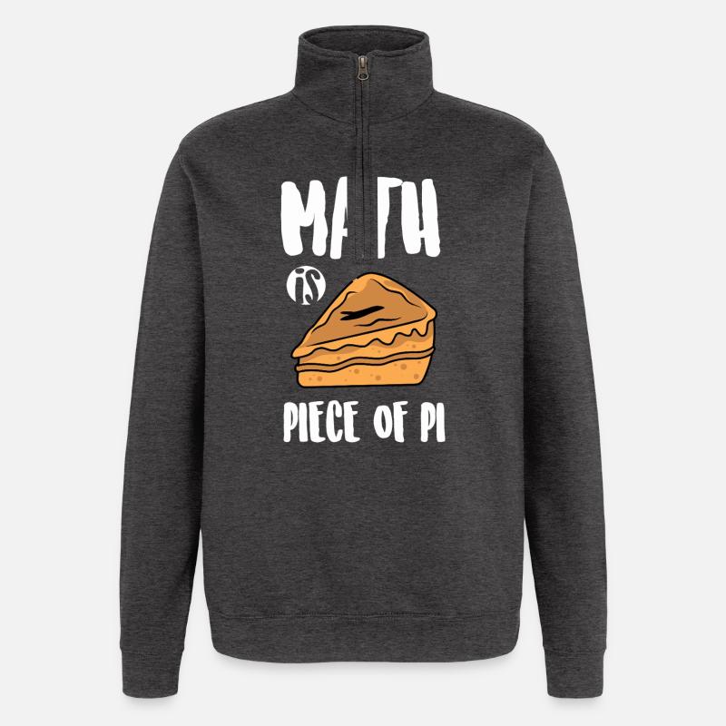 Math is Pie: Sweet Slice - Quarter-Zip Sweatshirt - charcoal grey