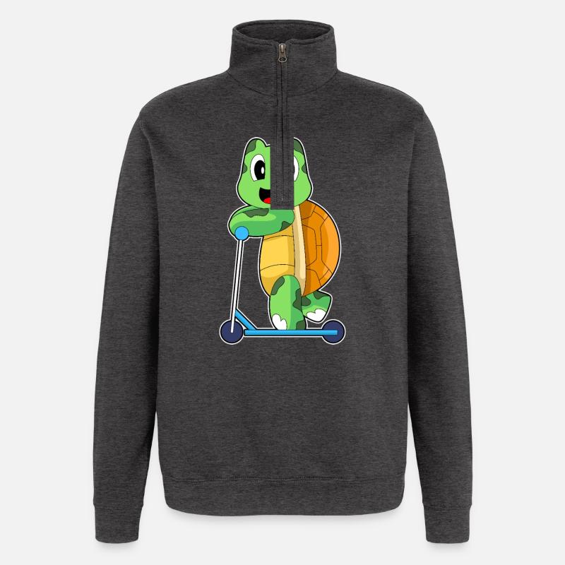 Schildkröte Tretroller - Quarter-Zip-Sweatshirt - Anthrazit