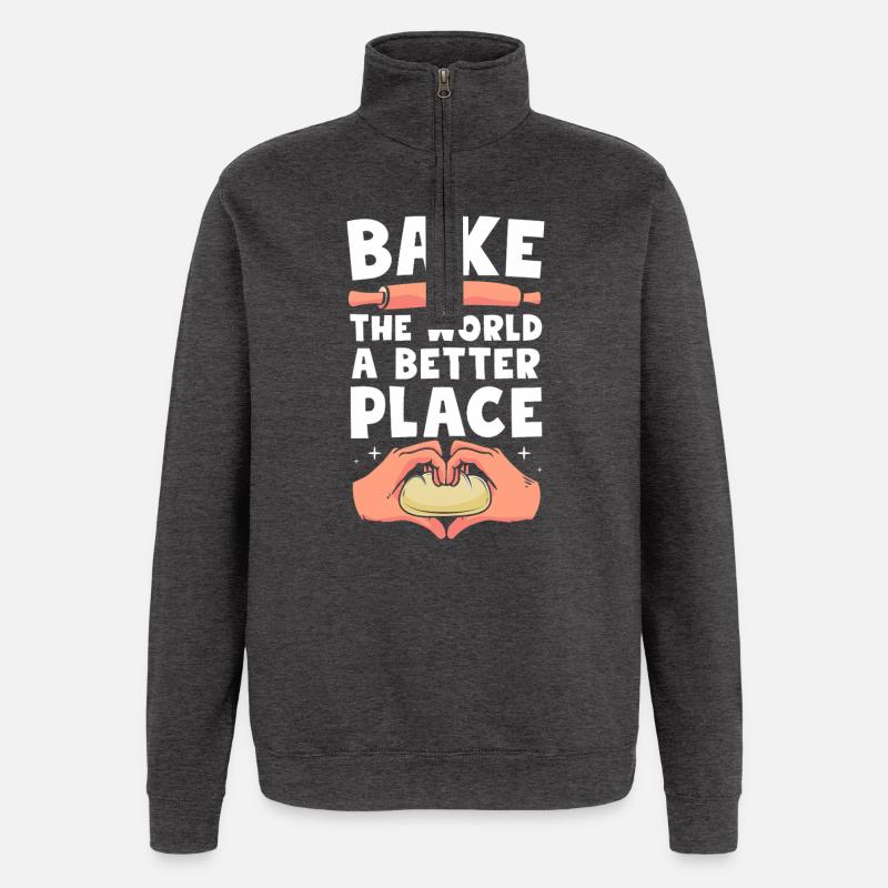 Baker Baker Baking - Sweat à zip 1/4 - charbon