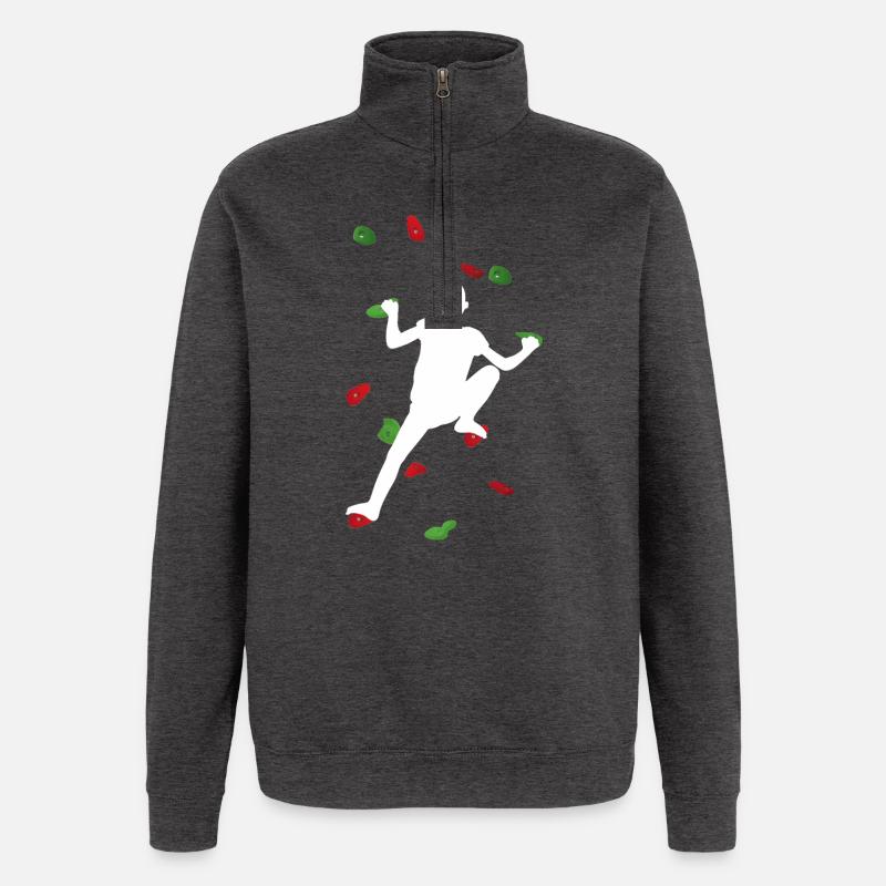 Kids White Climbing Wall – small Boulder - Quarter-Zip Sweatshirt - charcoal grey