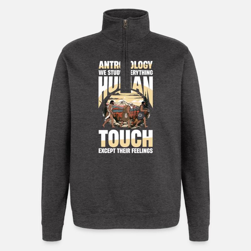 Antropology We Study Everything Human Touch - Quarter-Zip-Sweatshirt - Anthrazit