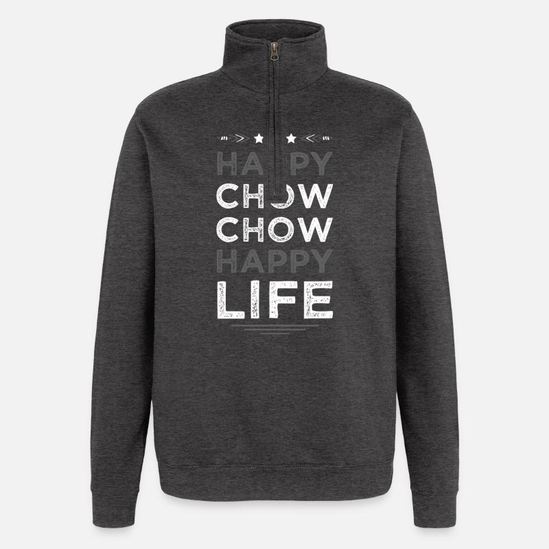Vie heureuse de Chow Chow - Sweat à zip 1/4 - charbon