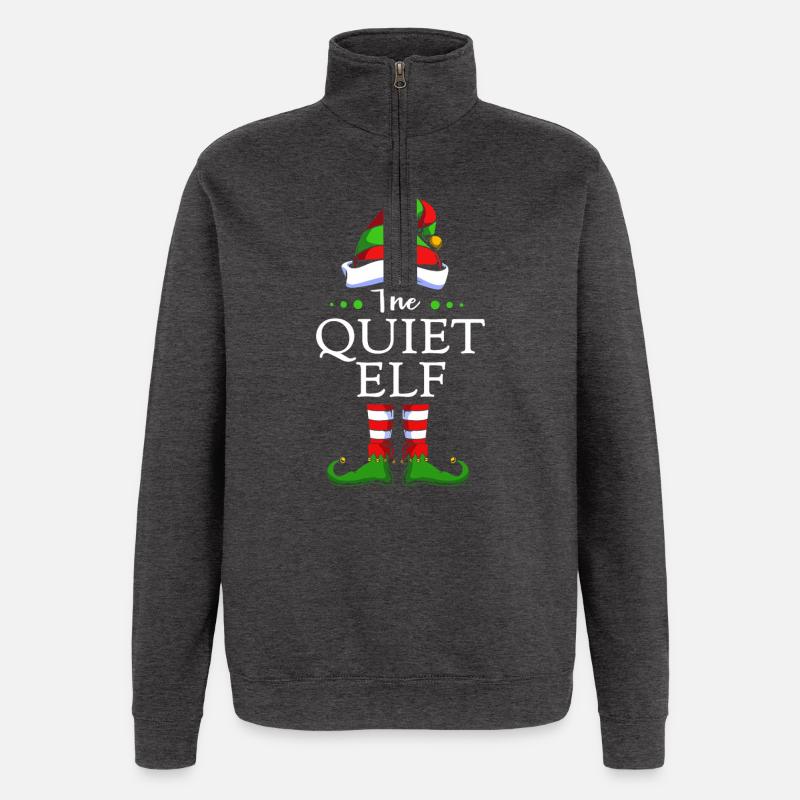 Elfe Elf Cadeau de Noël - Sweat à zip 1/4 - charbon