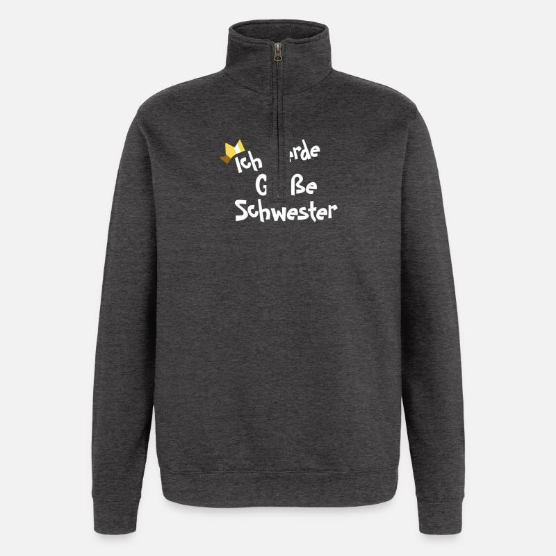 Ich werde Große Schwester - Quarter-Zip-Sweatshirt - Anthrazit