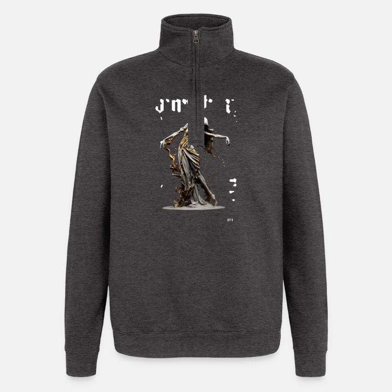 Statue de la rivière dorée - Sweat à zip 1/4 - charbon