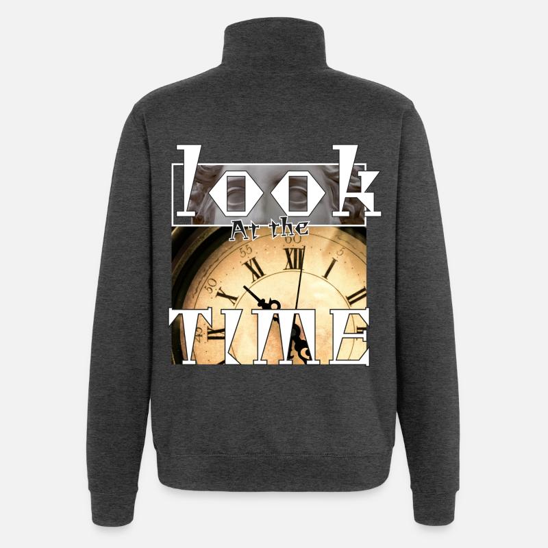 Regarde l'heure - Sweat à zip 1/4 - charbon