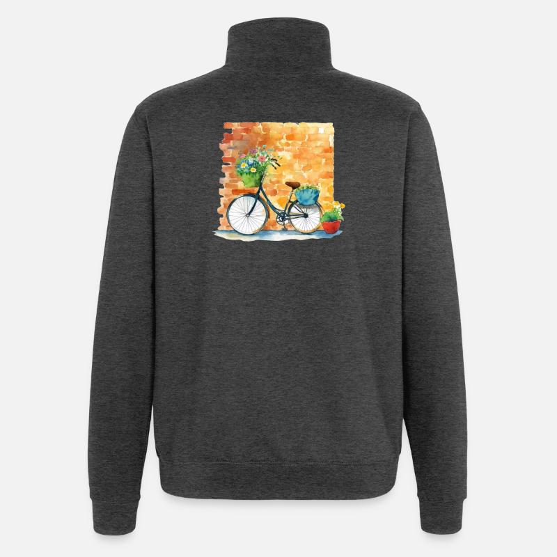 Bicyclette - Sweat à zip 1/4 - charbon