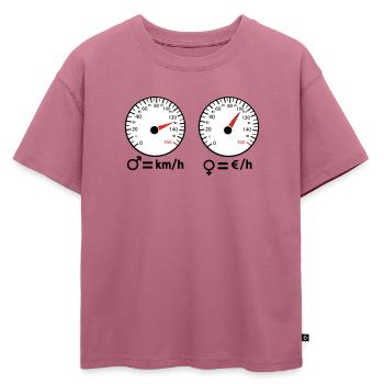 Vitesse Sportive  et dépensive - T-shirt enfant oversize en coton biologique Premium - mauve - Devant - AI Model Kid Male (0cm)