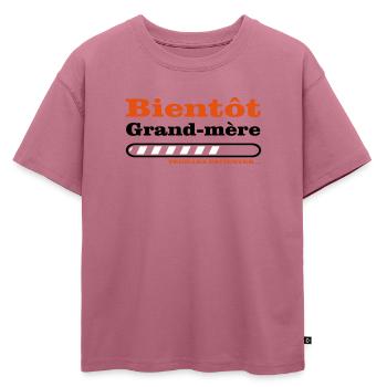 bientôt grand mère  - T-shirt enfant oversize en coton biologique Premium - mauve - Devant - AI Model Kid Male (0cm)