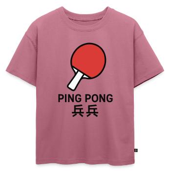 Ping-Pong Racket - Table Tennis - Oversized Kids' Premium Organic T-Shirt - mauve - Front - AI Model Kid Male (0cm)