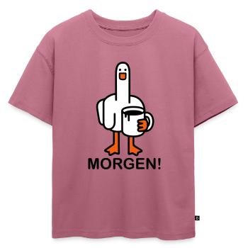 Bonjour! - T-shirt enfant oversize en coton biologique Premium - mauve - Devant - AI Model Kid Male (0cm)