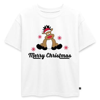 merry christmas - Oversized Kids' Premium Organic T-Shirt - white - Front - AI Model Kid Male (0cm)