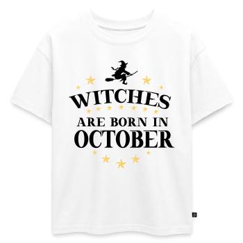 Sorcières Oktober - T-shirt enfant oversize en coton biologique Premium - blanc - Devant - AI Model Kid Male (0cm)