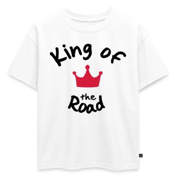 Biker - T-shirt enfant oversize en coton biologique Premium - blanc - Devant - AI Model Kid Male (0cm)