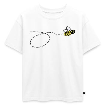 Flotte abeille 2 - T-shirt enfant oversize en coton biologique Premium - blanc - Devant - AI Model Kid Male (0cm)