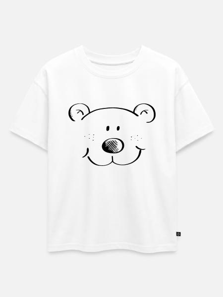 Bärchen Kopf - Bär - Bären - Teddybär - Grizzly - Oversized Kinder Premium Organic T-Shirt - Weiß