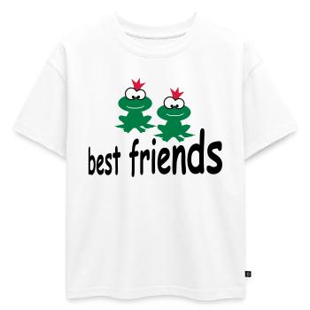 drôle - T-shirt enfant oversize en coton biologique Premium - blanc - Devant - AI Model Kid Male (0cm)