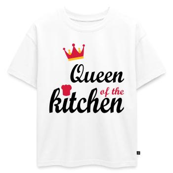 cuire à feu - T-shirt enfant oversize en coton biologique Premium - blanc - Devant - AI Model Kid Male (0cm)