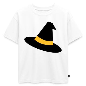 Chapeau de sorcière - T-shirt enfant oversize en coton biologique Premium - blanc - Devant - AI Model Kid Male (0cm)