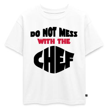 chef - T-shirt enfant oversize en coton biologique Premium - blanc - Devant - AI Model Kid Male (0cm)