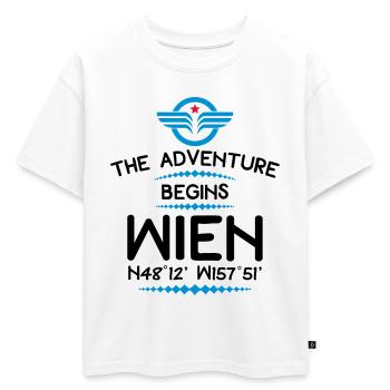 Vienne - T-shirt enfant oversize en coton biologique Premium - blanc - Devant - AI Model Kid Male (0cm)