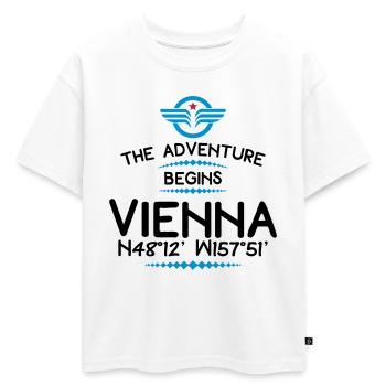 Vienne - T-shirt enfant oversize en coton biologique Premium - blanc - Devant - AI Model Kid Male (0cm)